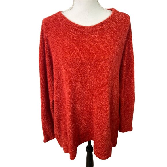 Pink Lily Red Textured Knit Sweater Women’s Small Long Sleeve Pullover Cozy Fall - Picture 1 of 7